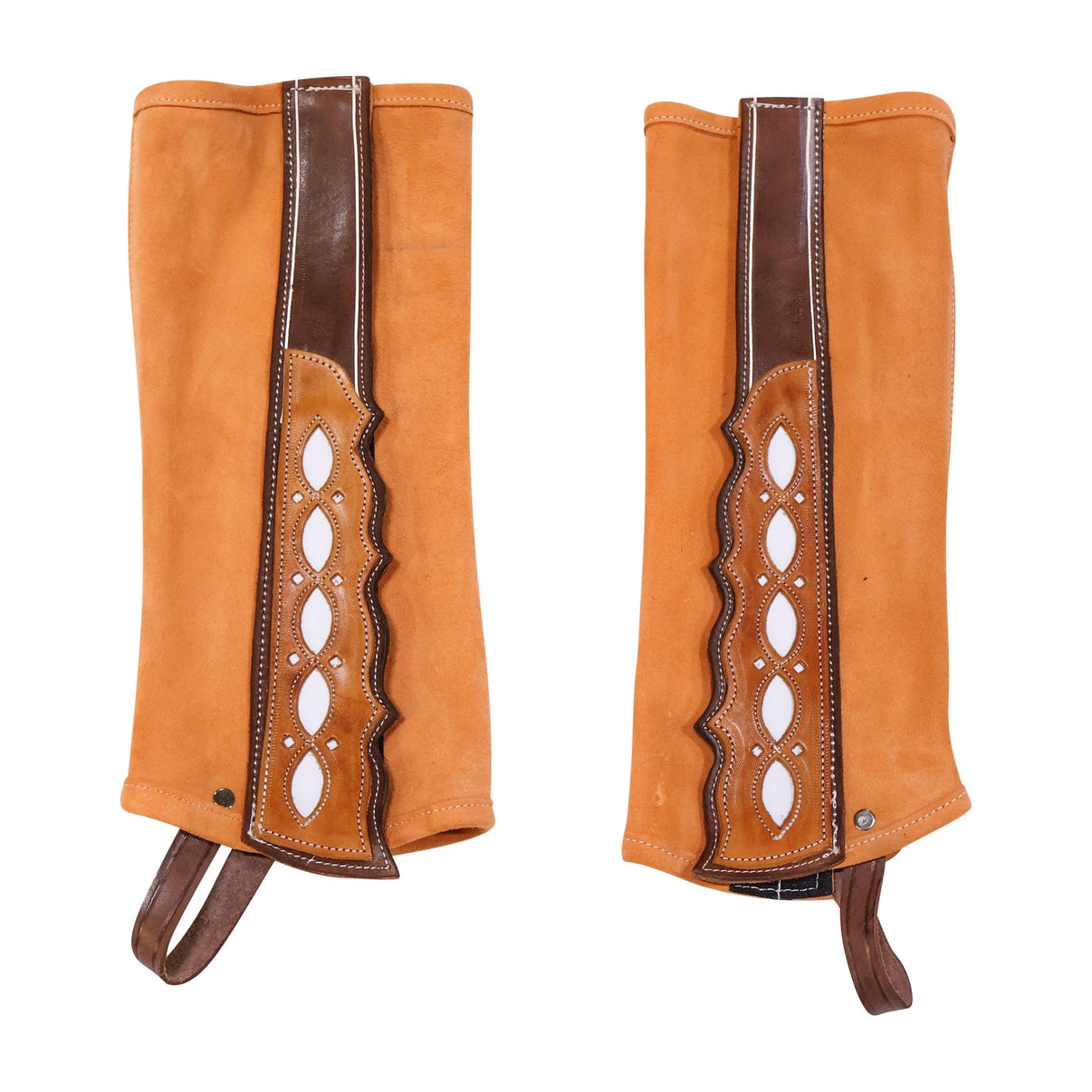 Polainas (M) Natural Piel Charras Leather Half Chaps - M - Royal Saddles - 