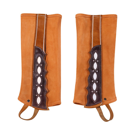 Polainas (M) Resacado Charras Natural Half Chaps Charro - M - Royal Saddles - 