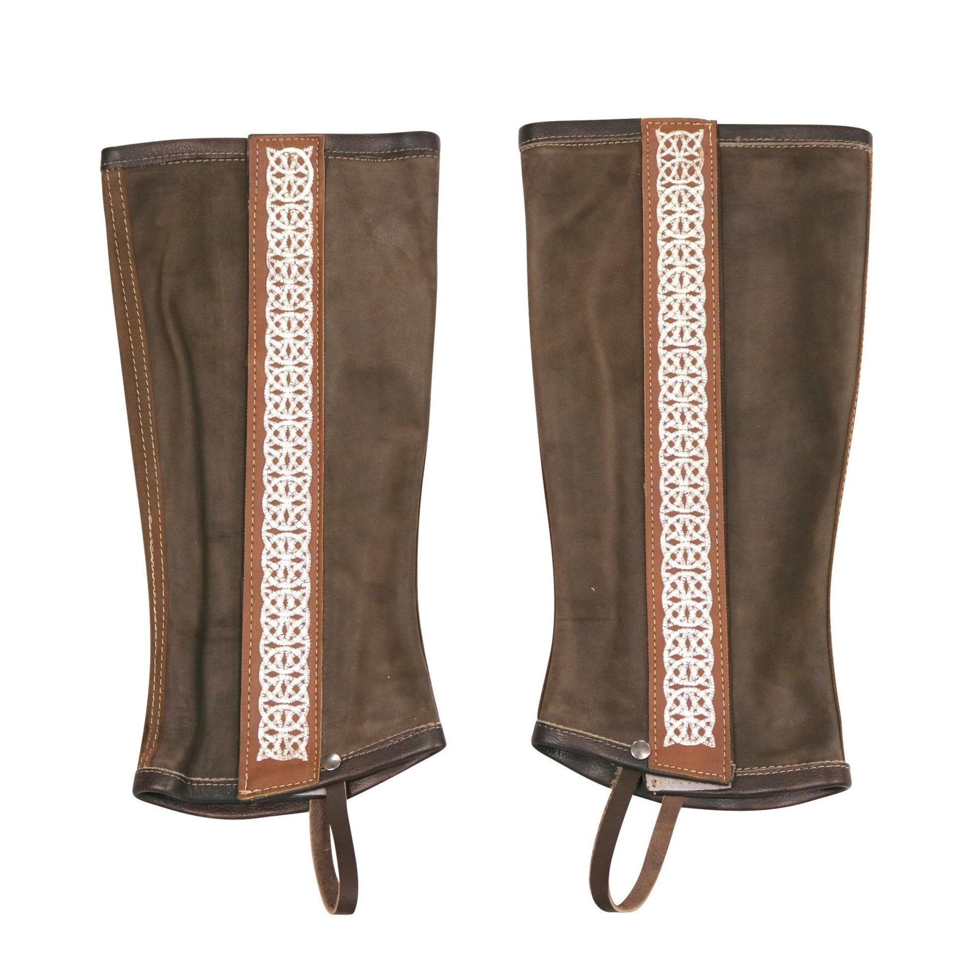 Polainas Medium Charras Leather Half Chaps Cowboy - M - Royal Saddles - Charro Polainas/Chaps