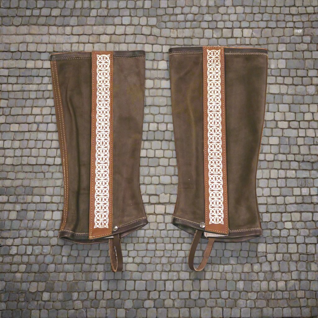 Polainas Medium Charras Leather Half Chaps Cowboy - M - Royal Saddles - Charro Polainas/Chaps