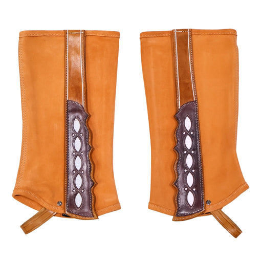 Polainas Miel (XL) Gamuza Charro Half Suede Chaps - M - Royal Saddles - Charro Polainas/Chaps
