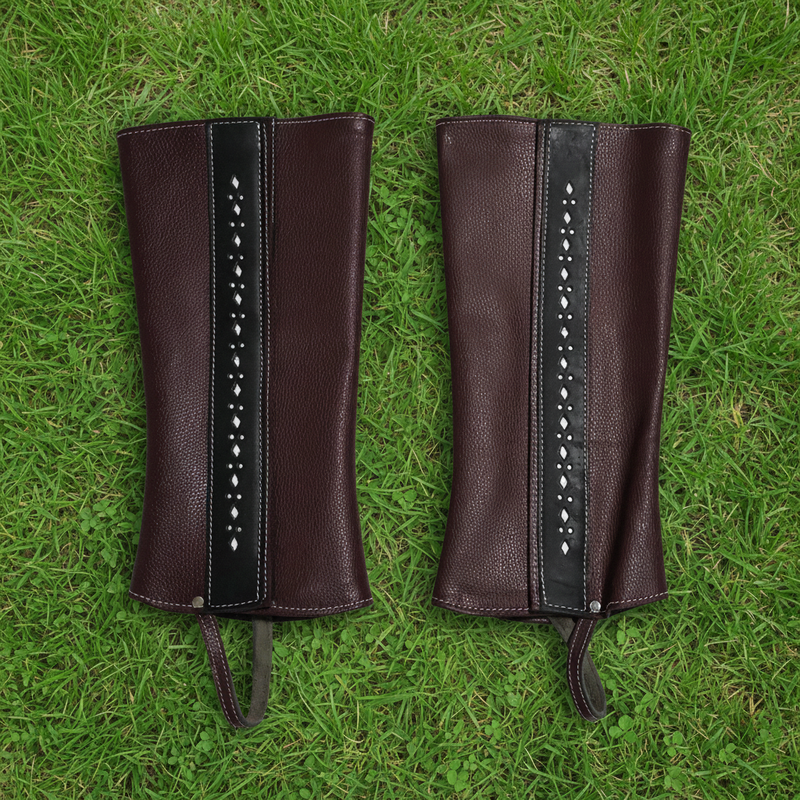 Polainas Vino Charras Piel Mexican Half Chaps