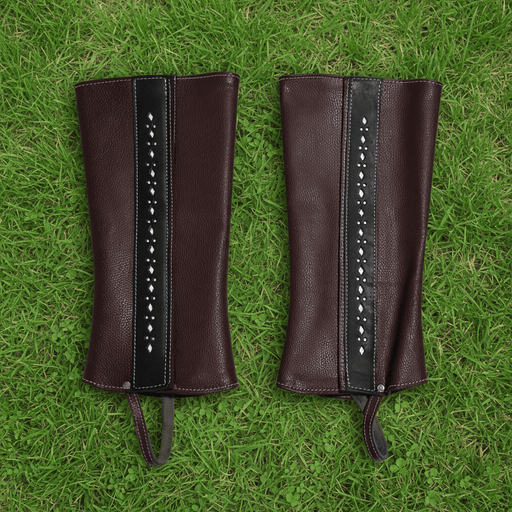 Polainas Vino Charras Piel Mexican Half Chaps - M - Royal Saddles - Charro Polainas/Chaps