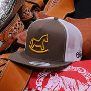 "Pony" Brown Charros Original Flat Bill Hat - M - Royal Saddles - Charros Original Hats