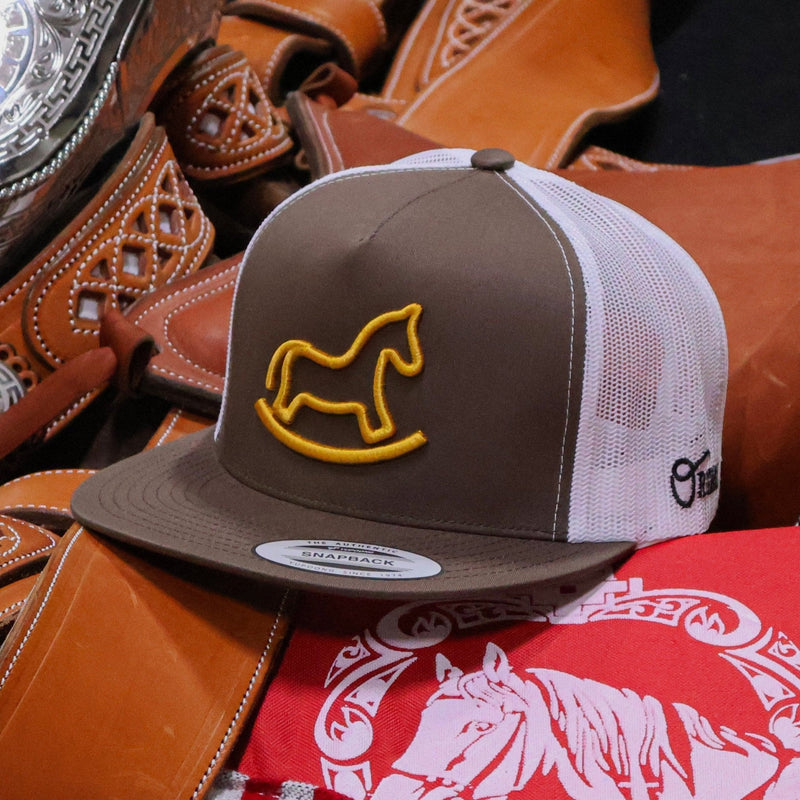 "Pony" Brown Charros Original Flat Bill Hat - M - Royal Saddles - Charros Original Hats