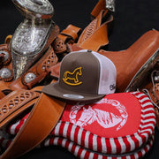 "Pony" Brown Charros Original Flat Bill Hat - M - Royal Saddles - Charros Original Hats