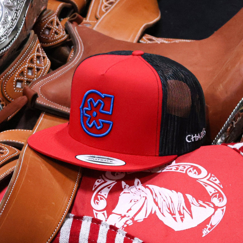 Red 3D Charros Original Cap - M - Royal Saddles - Charros Original Hats