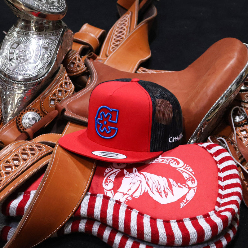 Red 3D Charros Original Cap - M - Royal Saddles - Charros Original Hats