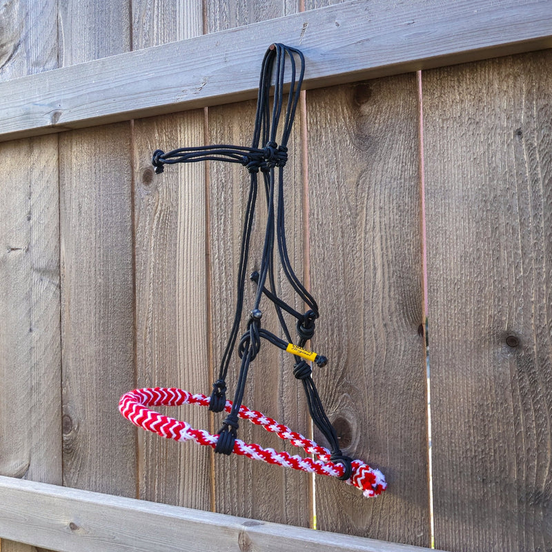Red Black Braided Bosal Bosal Charro Trenzado Horse - M - Royal Saddles - Charro Bozal