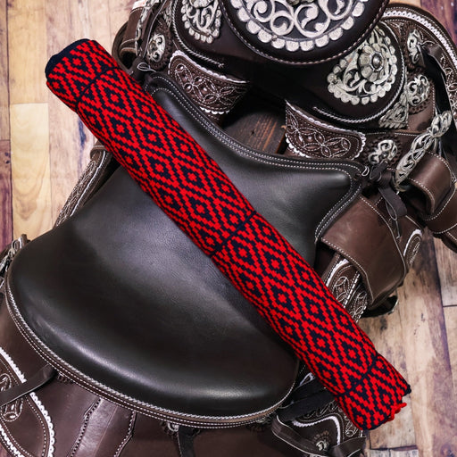 Red Blue Fino Diseno Sarape Charro Horse Saddle - M - Royal Saddles - Sarapes