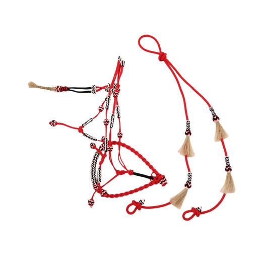Red Bosalillo Charro de Algodon Cotton Bosal Set - M - Royal Saddles - Charro Bozal