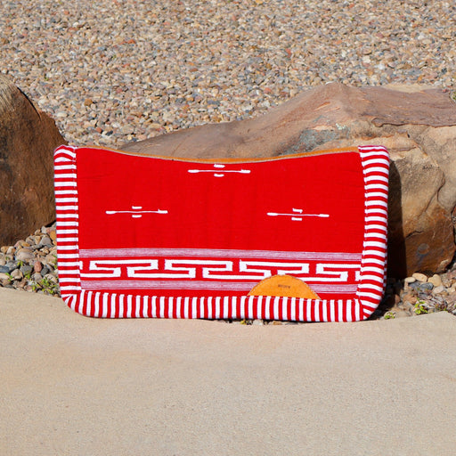 Red Carona Charra Algodon Rojo Cotton Saddle Pad - M - Royal Saddles - Charro Pads/Caronas