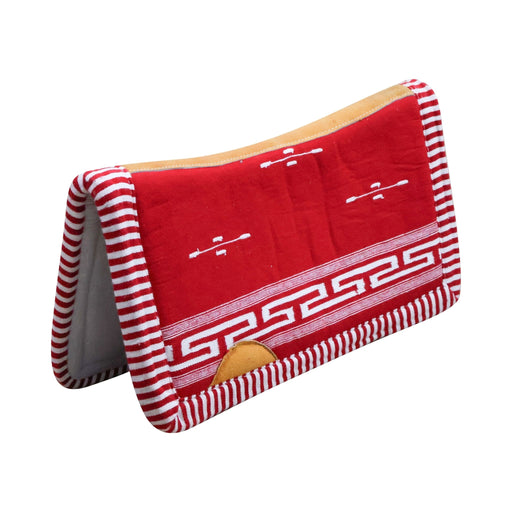 Red Carona Charra Algodon Rojo Cotton Saddle Pad - M - Royal Saddles - Charro Pads/Caronas