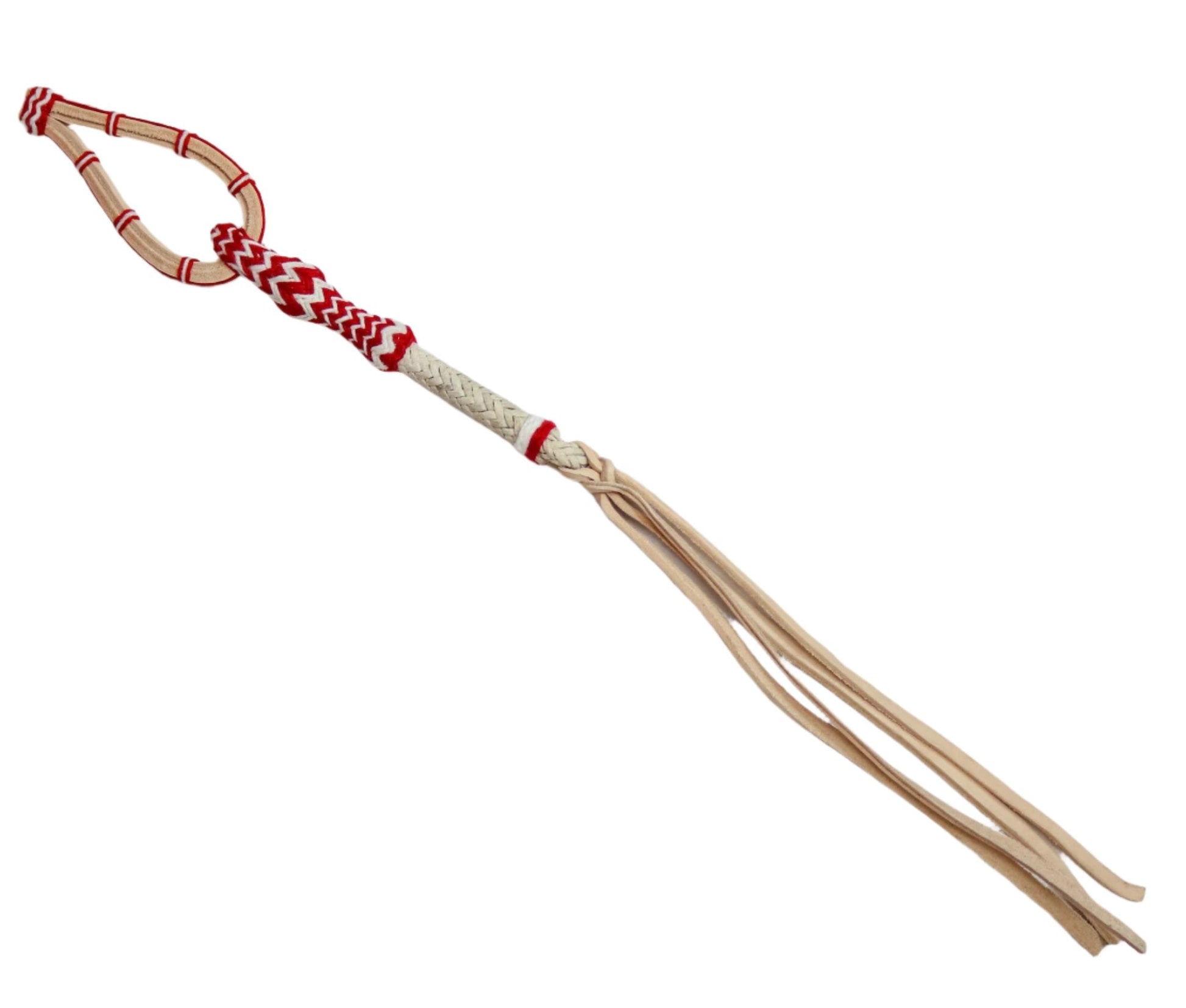 Red Charro Quirt Leather Cuarta Chomite Roja - M - Royal Saddles - Charro Whips/Cuartas