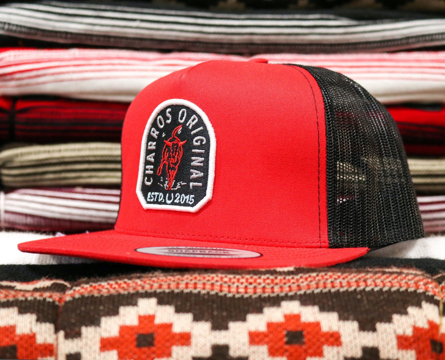 Red Classic Charros Original Trucker Cap - M - Royal Saddles - Charros Original Hats