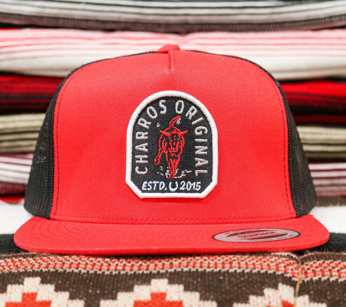 Red Classic Charros Original Trucker Cap - M - Royal Saddles - Charros Original Hats