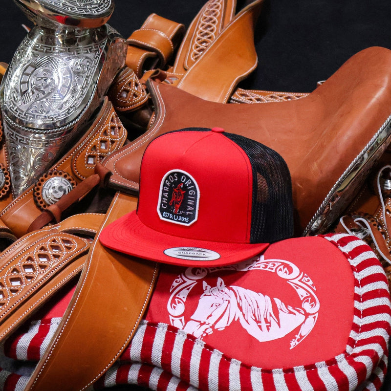 Red Classic Charros Original Trucker Cap - M - Royal Saddles - Charros Original Hats