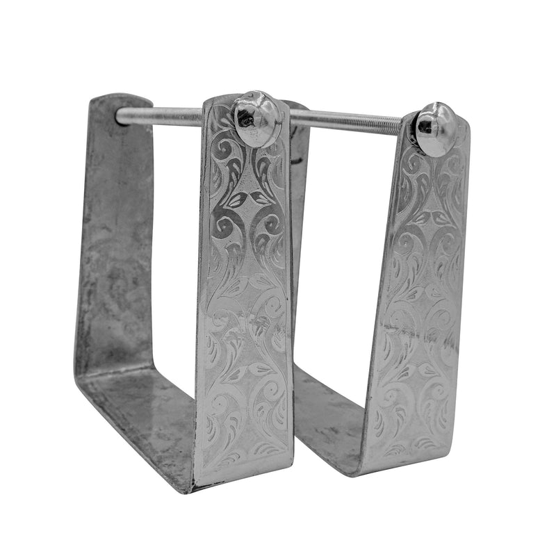 Simple Stainless Steel Charro Stirrups | Estribos Charros Acero Inoxidable - M - Royal Saddles - Charro Saddle Parts