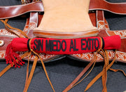 Sin Miedo Al Exito Red Sarape Charro Mexican Saddle - M - Royal Saddles - Sarapes