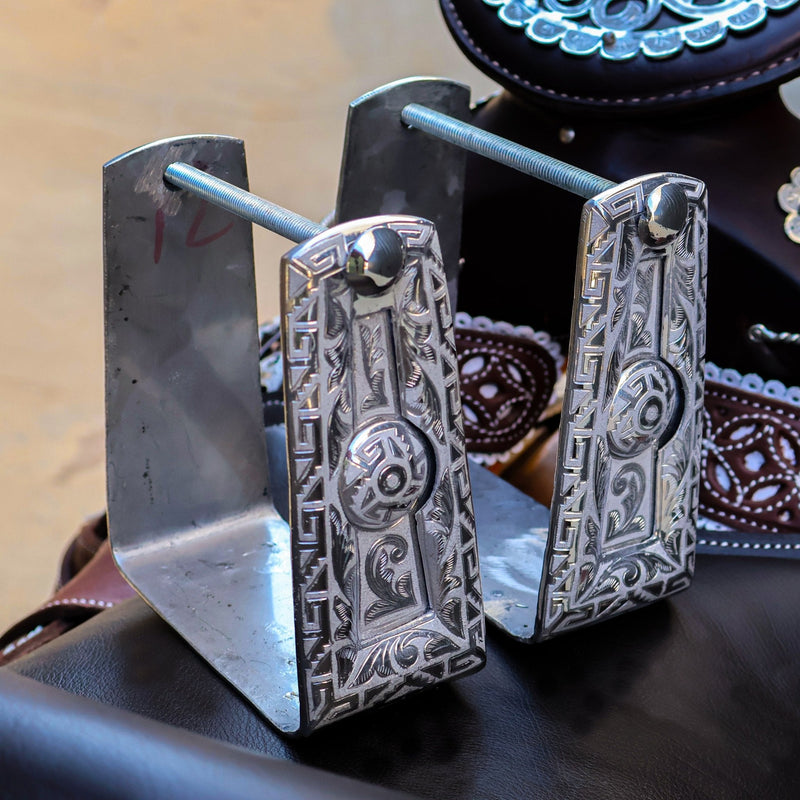 Stainless Steel Charro Stirrups | Estribos Charros Acero Inoxidable - M - Royal Saddles - Charro Saddle Parts