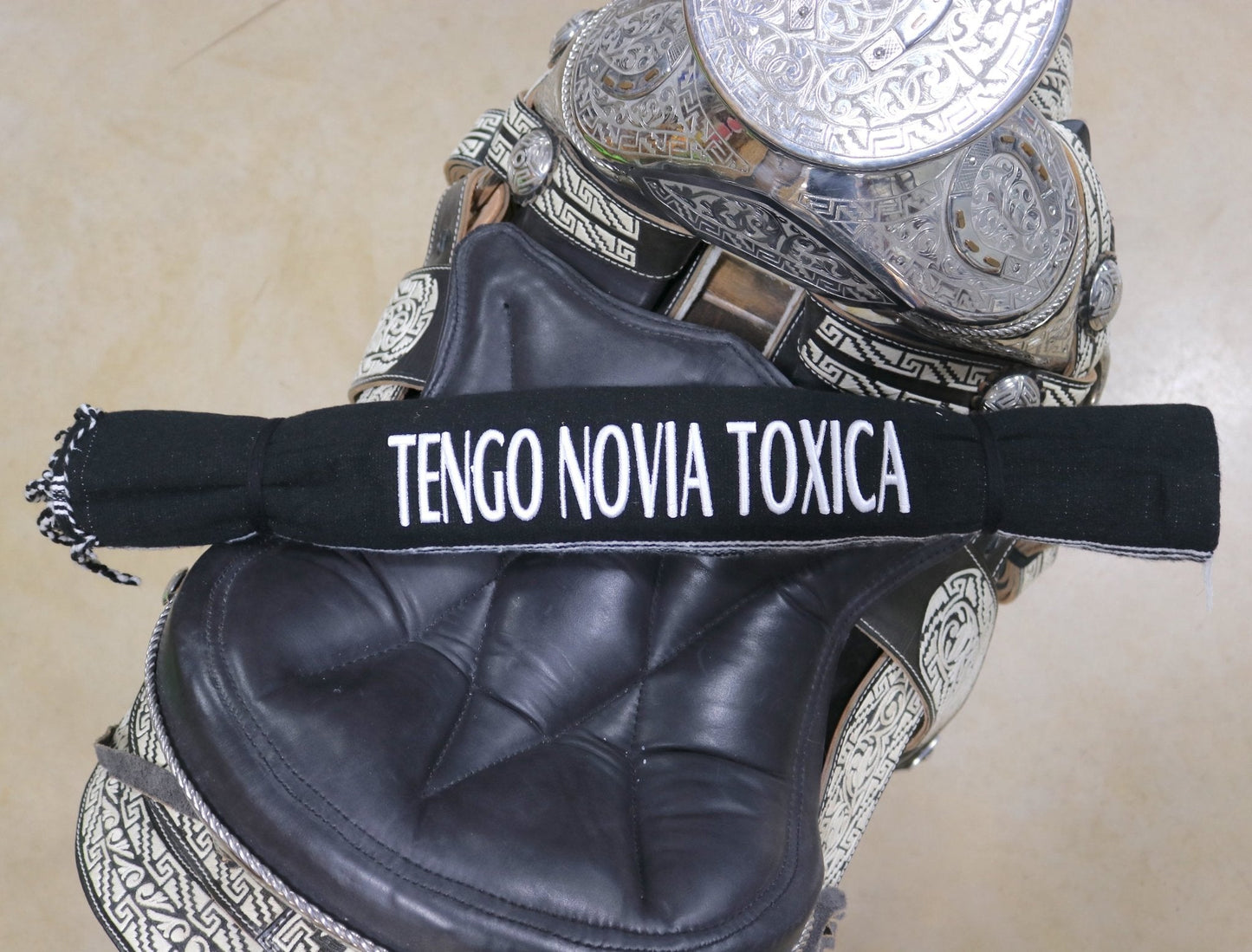 Tengo Novia Toxica Black Charro Sarape Montura Charra - M - Royal Saddles - Sarapes