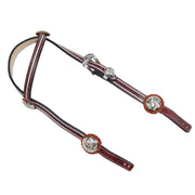 Vino Cabezada Pita Charra Maroon Fina Con Herrajes - M - Royal Saddles - Charro Headstalls/Cabezada