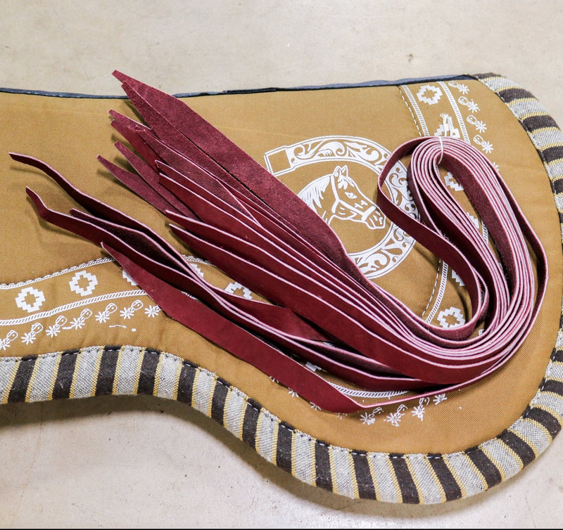 Vino Charro Saddle Strings Juego De 8 Tientos Piel - M - Royal Saddles - Charro Saddle Parts