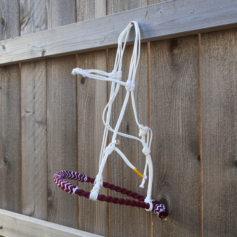 Vino Maroon Cabresto Bosal Charro Trenzado Horse Braided - M - Royal Saddles - Charro Bozal