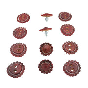 Vino Maroon Juego De Chapetones Conchos Monturas - M - Royal Saddles - Charro Saddle Parts