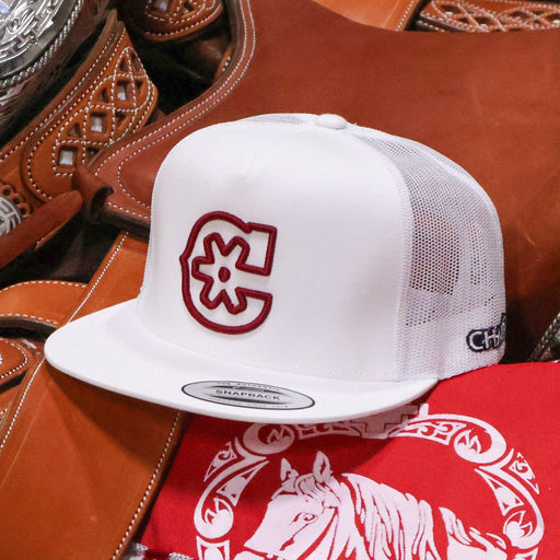 White "3D" Charros Original Trucker Hat - M - Royal Saddles - Charros Original Hats