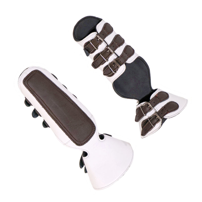 White Canilleras Charro Horse Protectors - M - Royal Saddles - Horse Gear