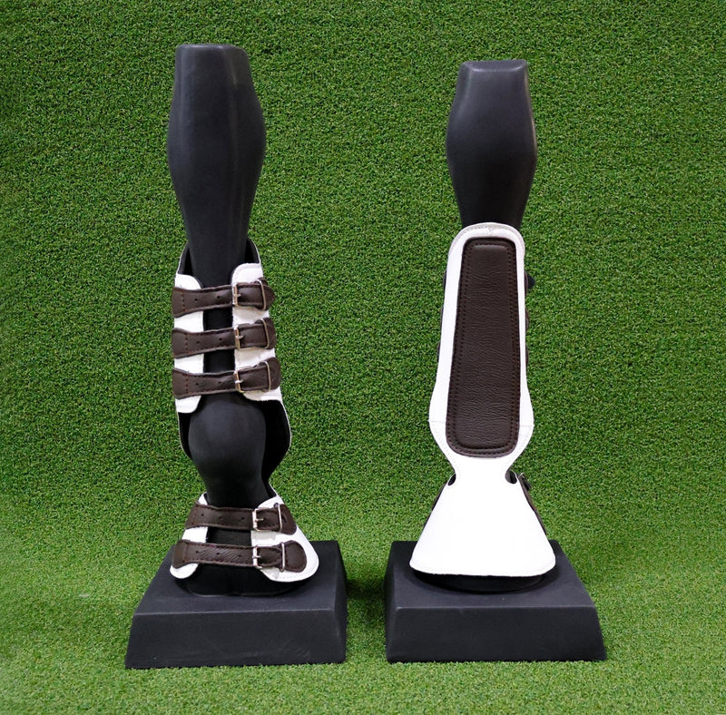 White Canilleras Charro Horse Protectors - M - Royal Saddles - Horse Gear