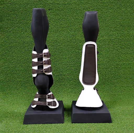 White Canilleras Charro Horse Protectors - M - Royal Saddles - Horse Gear