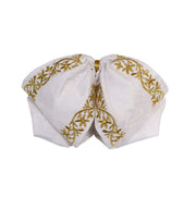 White Charro Mono Bowtie Gold Flor - M - Royal Saddles - Monos Charros