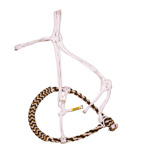 White Tri Cabresto Bosal Charro Trenzado Horse Braided - M - Royal Saddles - Charro Bozal