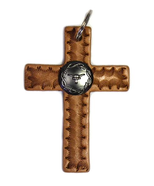 4" Western Leather Cross (1890915057727)