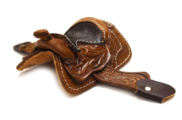 2" Brown Western Miniature Saddle
