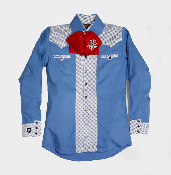 Camisa Charra Azul Bicolor (1964496912447)