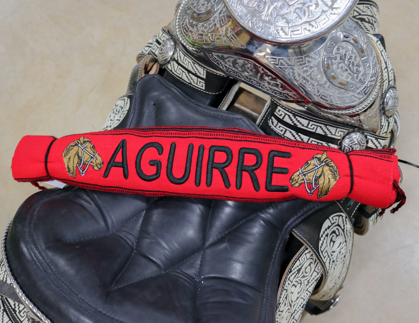 Aguirre Red Sarape Charro Mexican Saddle