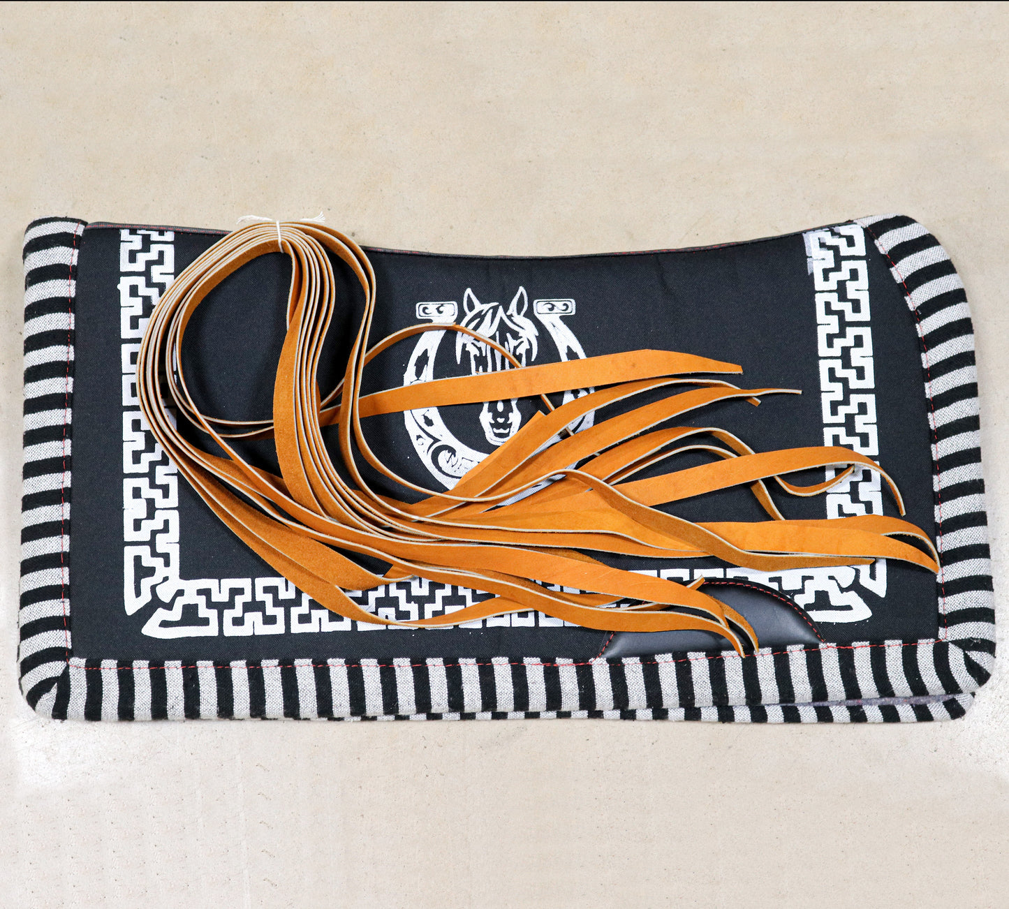 Set Of 8 Charro Saddle Orange Leather Strings Para Montura Charra