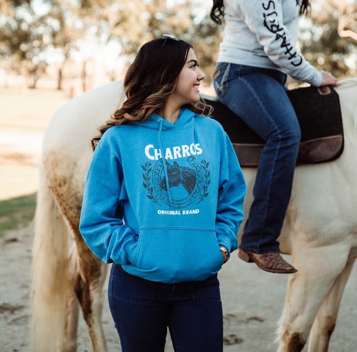 "Caballo" Neon Blue Original Hoodie