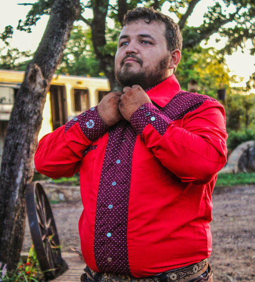 Camisa Charra Roja Bicolor (1964510085183)