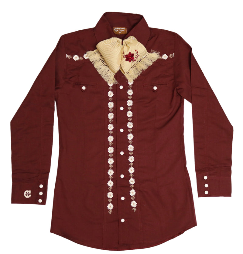 Vino Camisa Charra Diseno Bordada