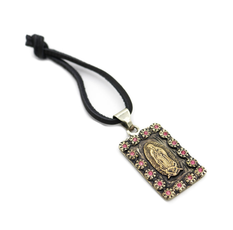 Rosa Escapulario Fino Virgen De Guadalupe.